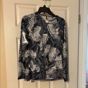 Nautica Blue and White Long Sleeve UPF 30 shirt